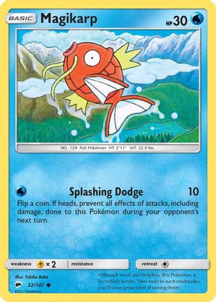 Magikarp 032  - Reverse Holofoil SM  Burning Shadows - Common