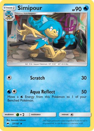 Simipour  - Reverse Holofoil SM  Burning Shadows - Uncommon