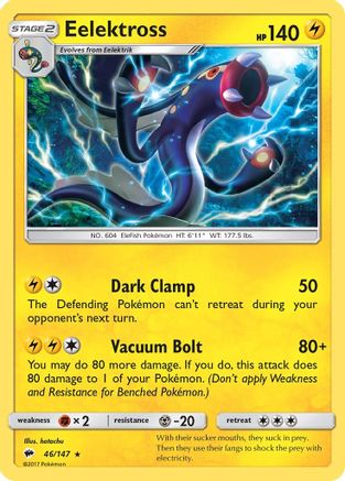 Eelektross/147  - Reverse Holofoil SM  Burning Shadows - Rare