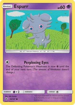 Espurr 059  - Reverse Holofoil SM  Burning Shadows - Common