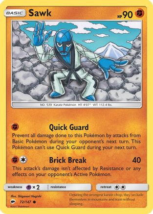 Sawk 072  - Reverse Holofoil SM  Burning Shadows - Common