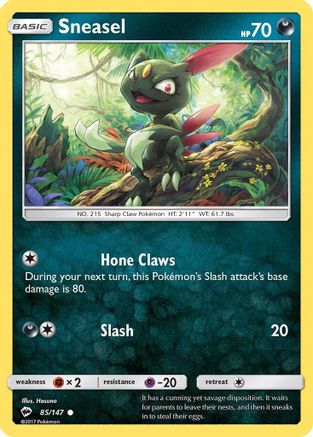 Sneasel 085  - Reverse Holofoil SM  Burning Shadows - Common