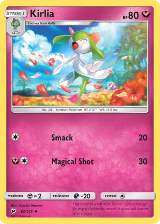 Kirlia 092  SM  Burning Shadows - Uncommon