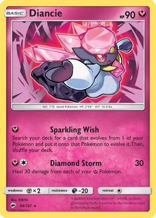 Diancie 094  - Holofoil SM  Burning Shadows - Holo Rare