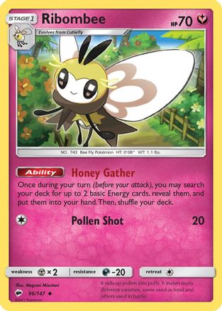 Ribombee 096  SM  Burning Shadows - Uncommon