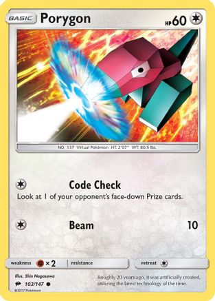 Porygon 103  SM  Burning Shadows - Common