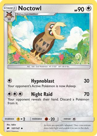 Noctowl 107  SM  Burning Shadows - Uncommon