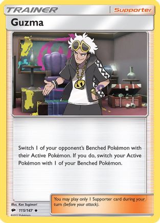 Guzma 115  - Reverse Holofoil SM  Burning Shadows - Uncommon