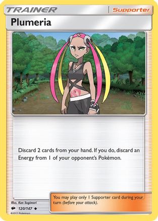 Plumeria 120  - Reverse Holofoil SM  Burning Shadows - Uncommon