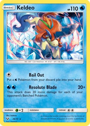 Keldeo - 26/73 - Holo Rare - Reverse Holo