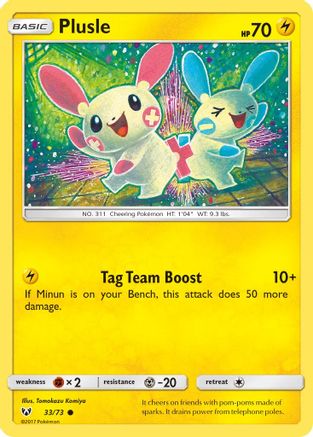 Plusle - 33/73 - Common - Reverse Holo