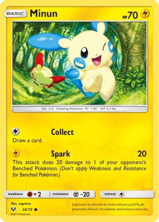 Minun - 34/73 - Common - Reverse Holo