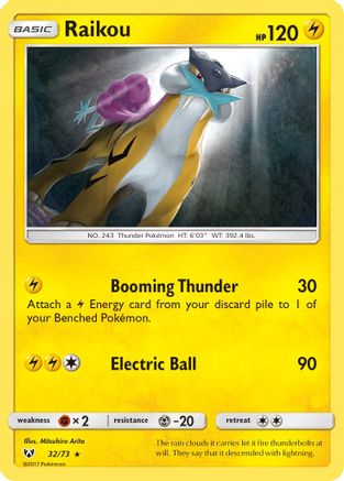 Raikou - 32/73 - Holo Rare - Reverse Holo