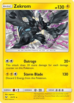 Zekrom - 35/73 - Holo Rare - Reverse Holo