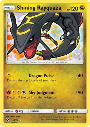 Shining Rayquaza 056/73  - Holofoil Shining Legends - Shiny Holo Rare