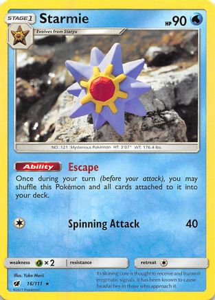 Starmie 016  SM  Crimson Invasion - Rare