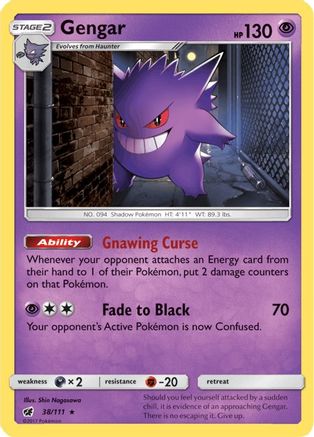 Gengar 038  - Holofoil SM  Crimson Invasion - Holo Rare