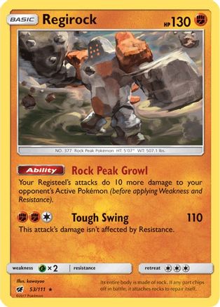 Regirock 053  SM  Crimson Invasion - Rare