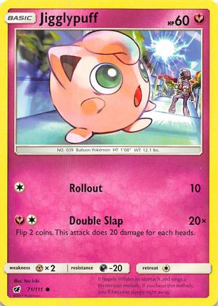 Jigglypuff 071  - Reverse Holofoil SM  Crimson Invasion - Common