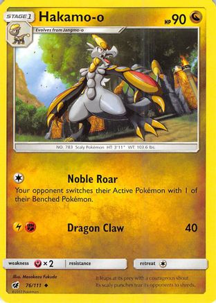 Hakamo-o 076  - Reverse Holofoil SM  Crimson Invasion - Uncommon