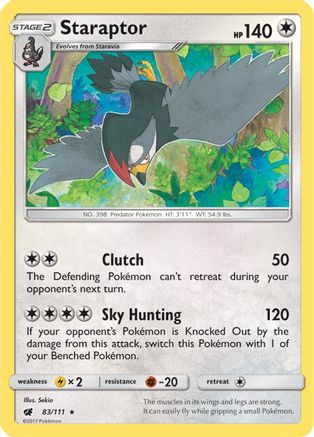 Staraptor  - Reverse Holofoil SM  Crimson Invasion - Rare