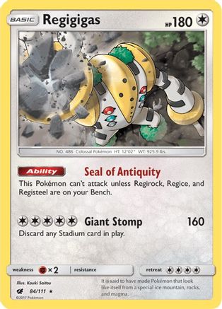 Regigigas 084  - Reverse Holofoil SM  Crimson Invasion - Holo Rare