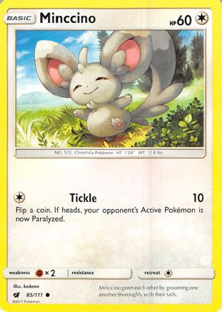 Minccino 085  - Reverse Holofoil SM  Crimson Invasion - Common