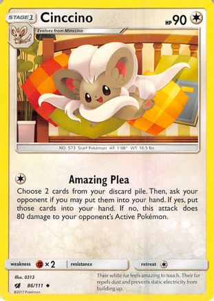 Cinccino 086  SM  Crimson Invasion - Uncommon
