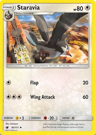 Staravia  - Reverse Holofoil SM  Crimson Invasion - Uncommon