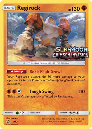 Regirock - SM74 (Prerelease)  - Holofoil SM Promos - Promo