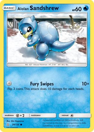 Alolan Sandshrew - 28/156 - Common - Reverse Holo
