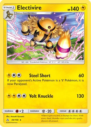 Electivire - 44/156 - Rare - Reverse Holo