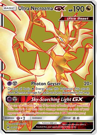 Ultra Necrozma GX (Full Art) 127  - Holofoil SM  Forbidden Light - Ultra Rare