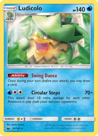 Ludicolo - 38/168 - Holo Rare - Reverse Holo