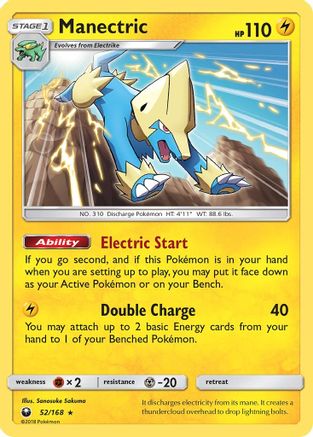 Manectric - 52/168 - Rare - Reverse Holo