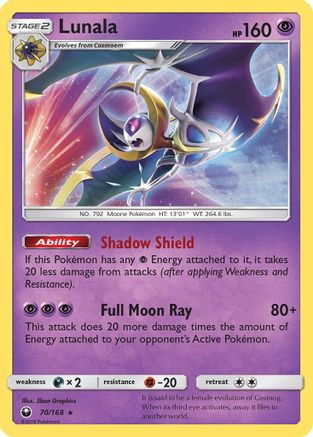 Lunala - 70/168 - Holo Rare - Reverse Holo
