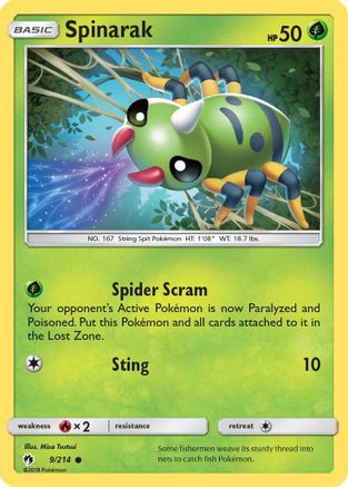 Spinarak - 9/214 - Common - Reverse Holo