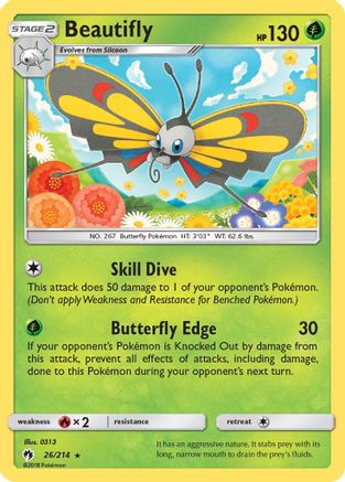 Beautifly - 26/214 - Rare - Reverse Holo