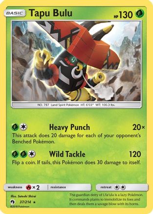 Tapu Bulu - 37/214 - Holo Rare - Reverse Holo