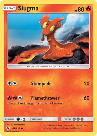 Slugma - 43/214 - Common - Reverse Holo