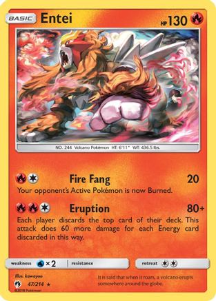 Entei - 47/214 - Rare - Reverse Holo