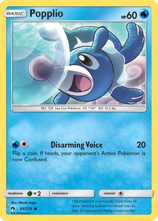 Popplio (64) - 64/214 - Common - Reverse Holo