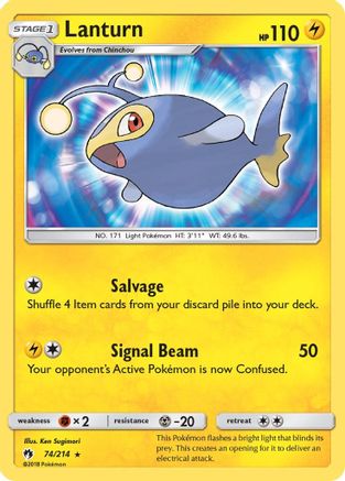 Lanturn - 74/214 - Rare - Reverse Holo
