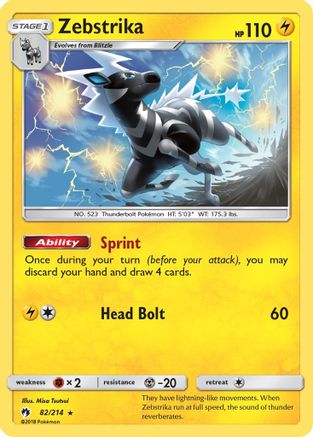 Zebstrika - 82/214 - Rare - Reverse Holo