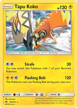 Tapu Koko - 85/214 - Holo Rare - Reverse Holo