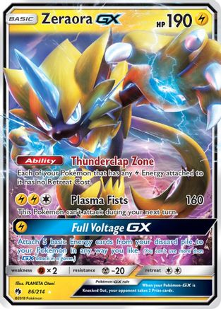 Zeraora GX 086/214  - Holofoil SM  Lost Thunder - Ultra Rare