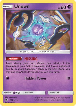 Unown (92) - 92/214 - Rare