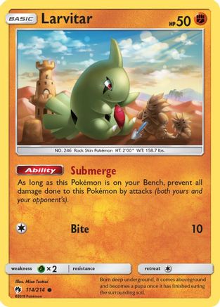 Larvitar (114) - 114/214 - Common - Reverse Holo