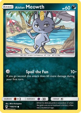Alolan Meowth - 118/214 - Common - Reverse Holo