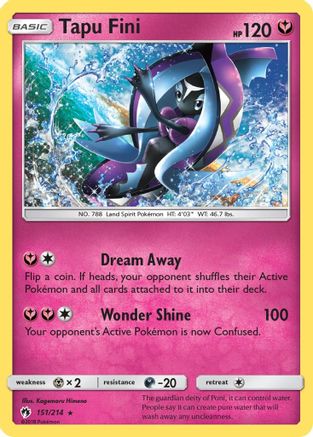 Tapu Fini - 151/214 - Holo Rare - Reverse Holo